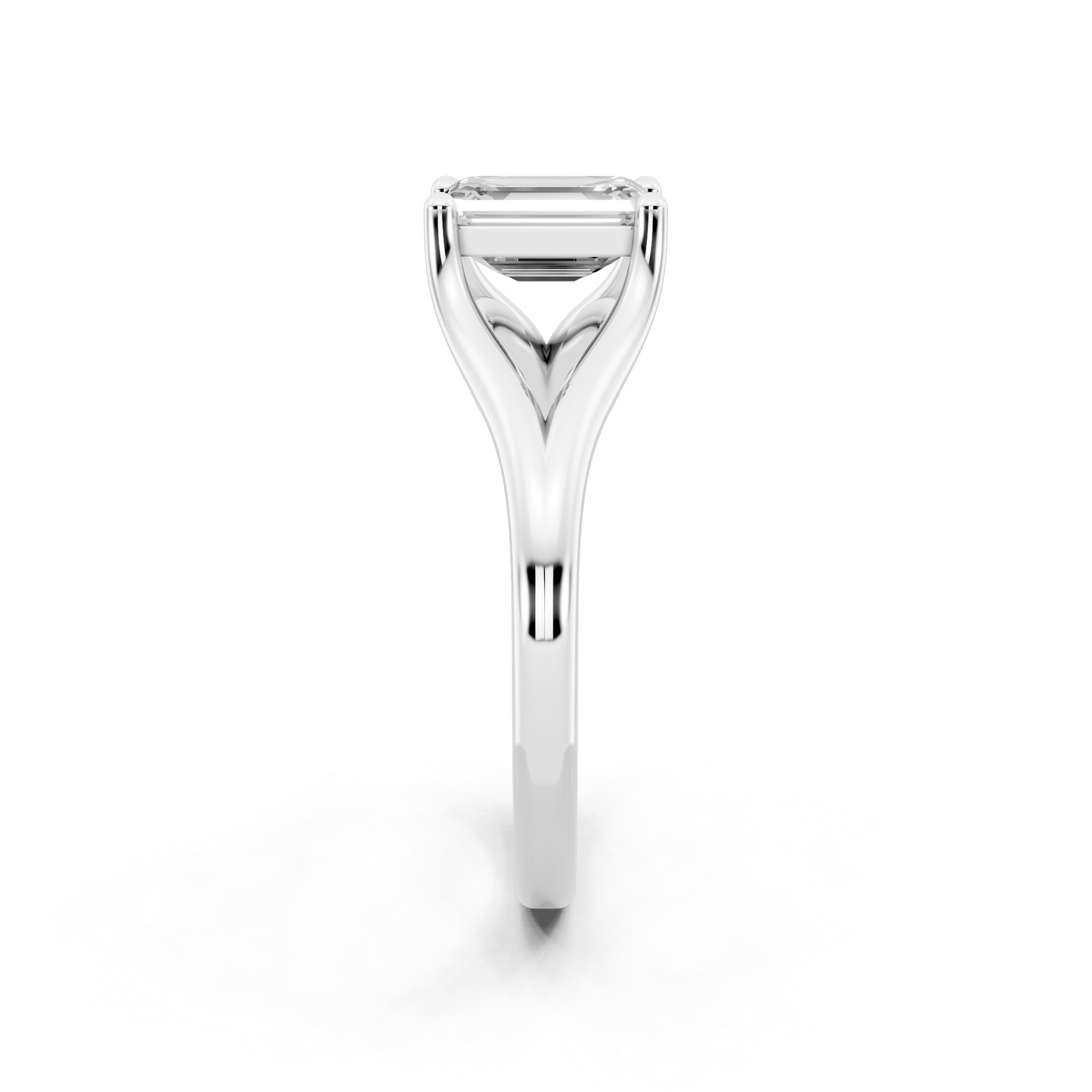 Architectural crossover solitaire-style ring