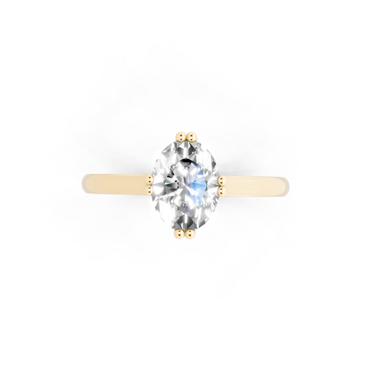 Elegant Pear Center-Stone Ring with Tapered Polished Band