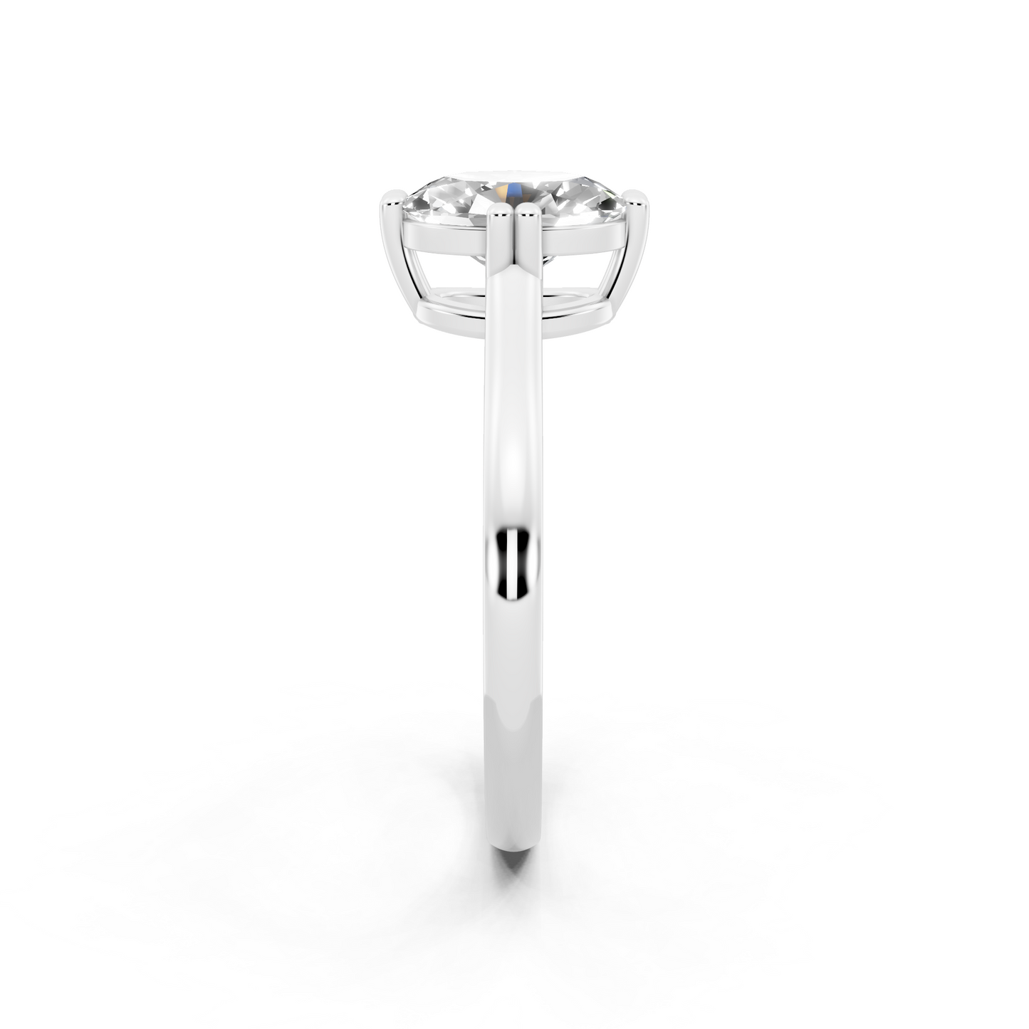 Elegant Pear Center-Stone Ring with Tapered Polished Band