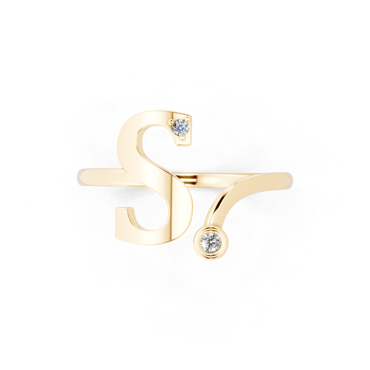 Modern Bypass Statement Ring with Elegant White Stones