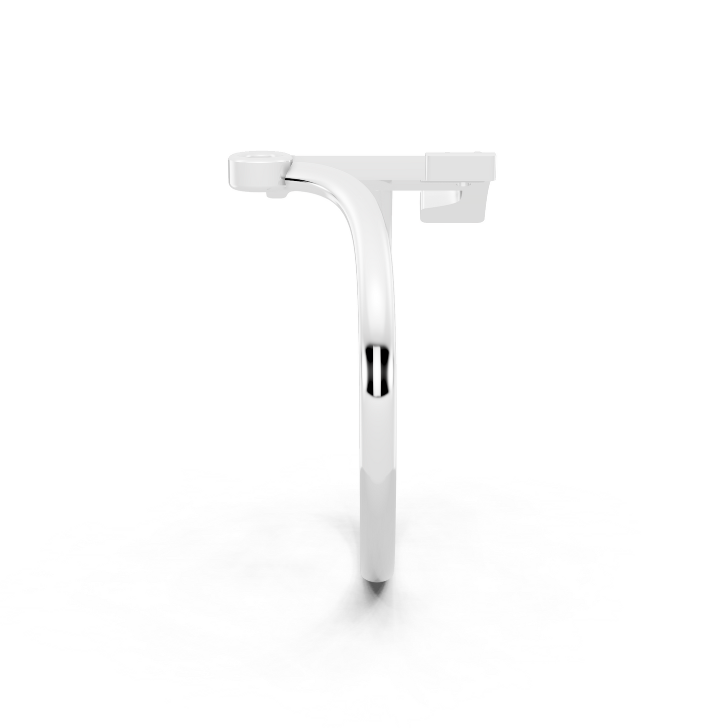 Geometric T-Bar Open Ring with Elegant White Stone Detail
