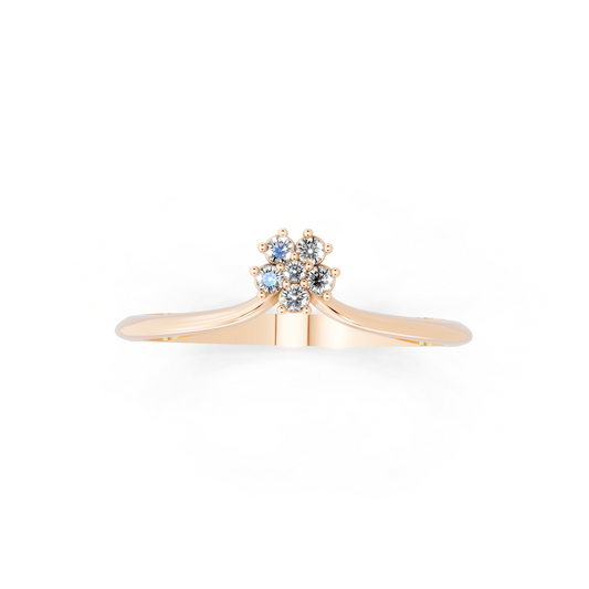Romantic Floral Cluster Ring in Rose Gold Tone - Premium Everyday Elegance