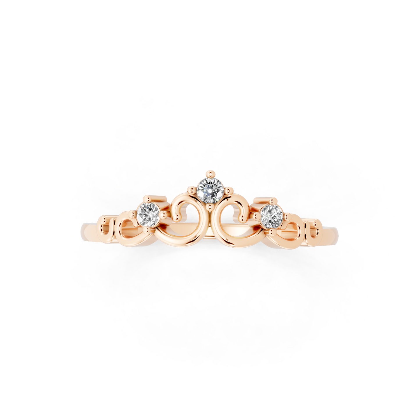 Elegant Rose Gold Tone Vintage-Inspired Scroll Band Ring for Women