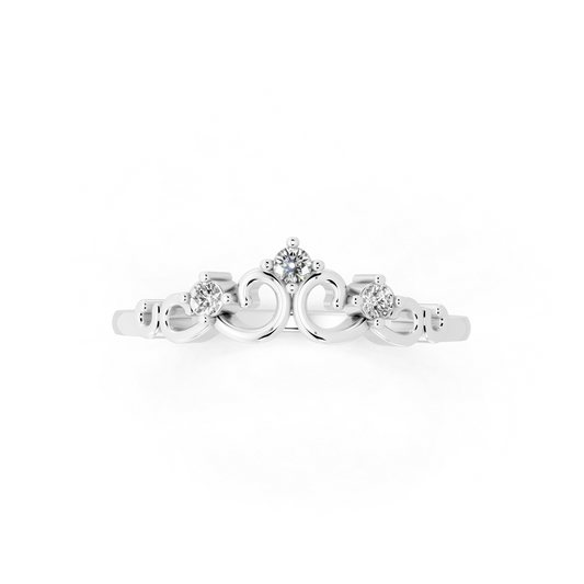 Elegant White Gold Tone Vintage-Inspired Scroll Band Ring for Women