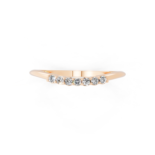 Rose Gold Tone Curved Band Ring - Elegant Stackable Everyday Luxury