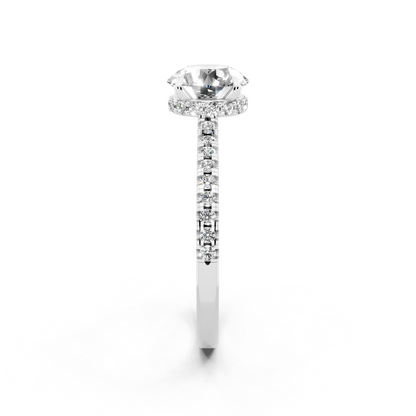 Round Pave Solitaire Ring in  Gold Tone
