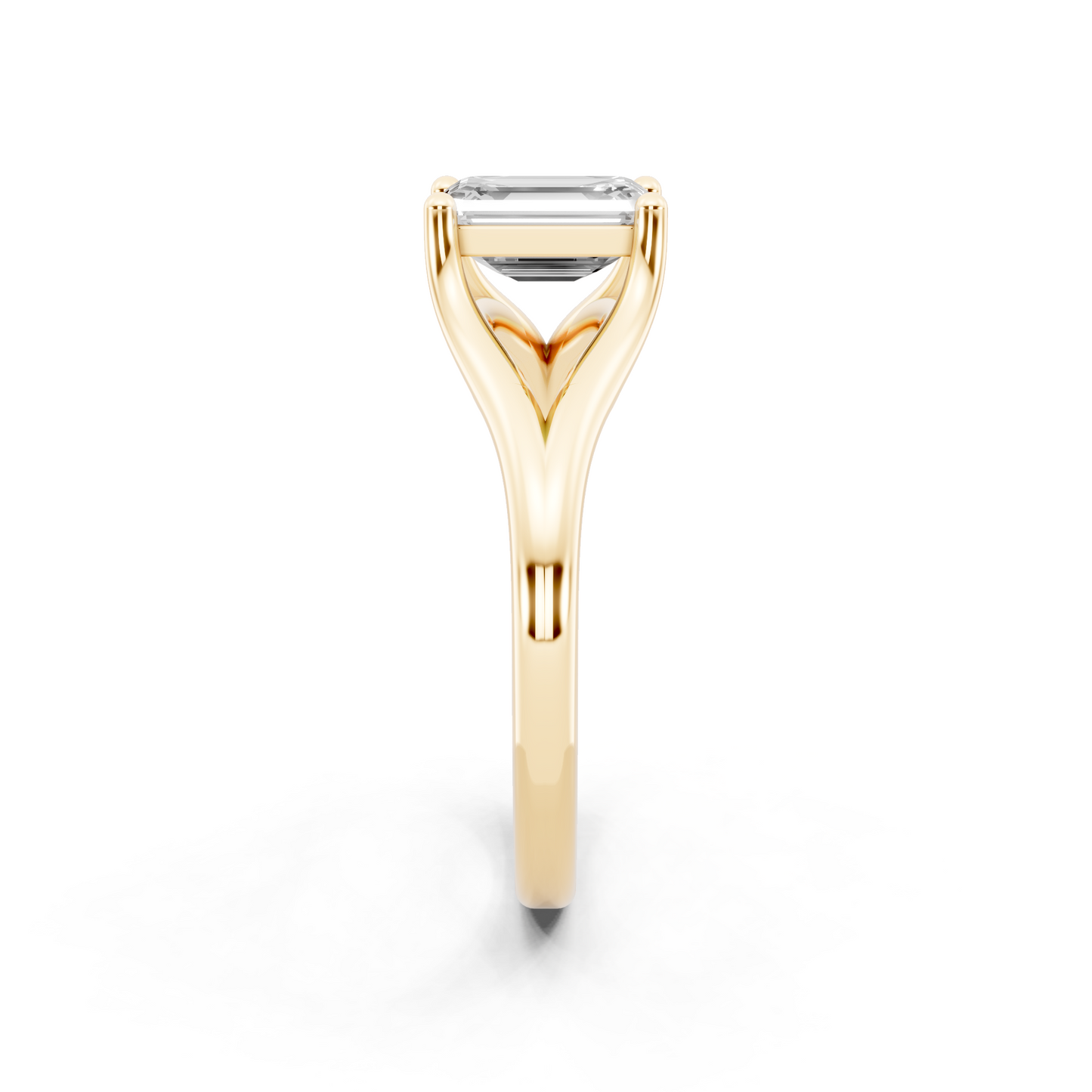 Architectural crossover solitaire-style ring