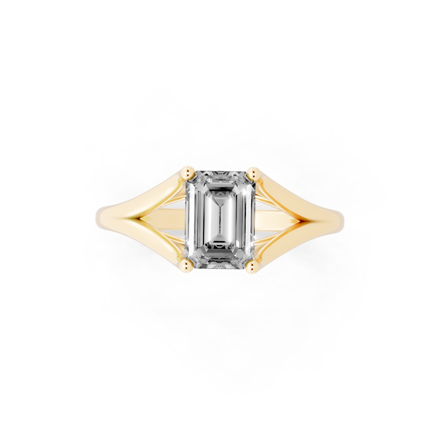 Architectural crossover solitaire-style ring