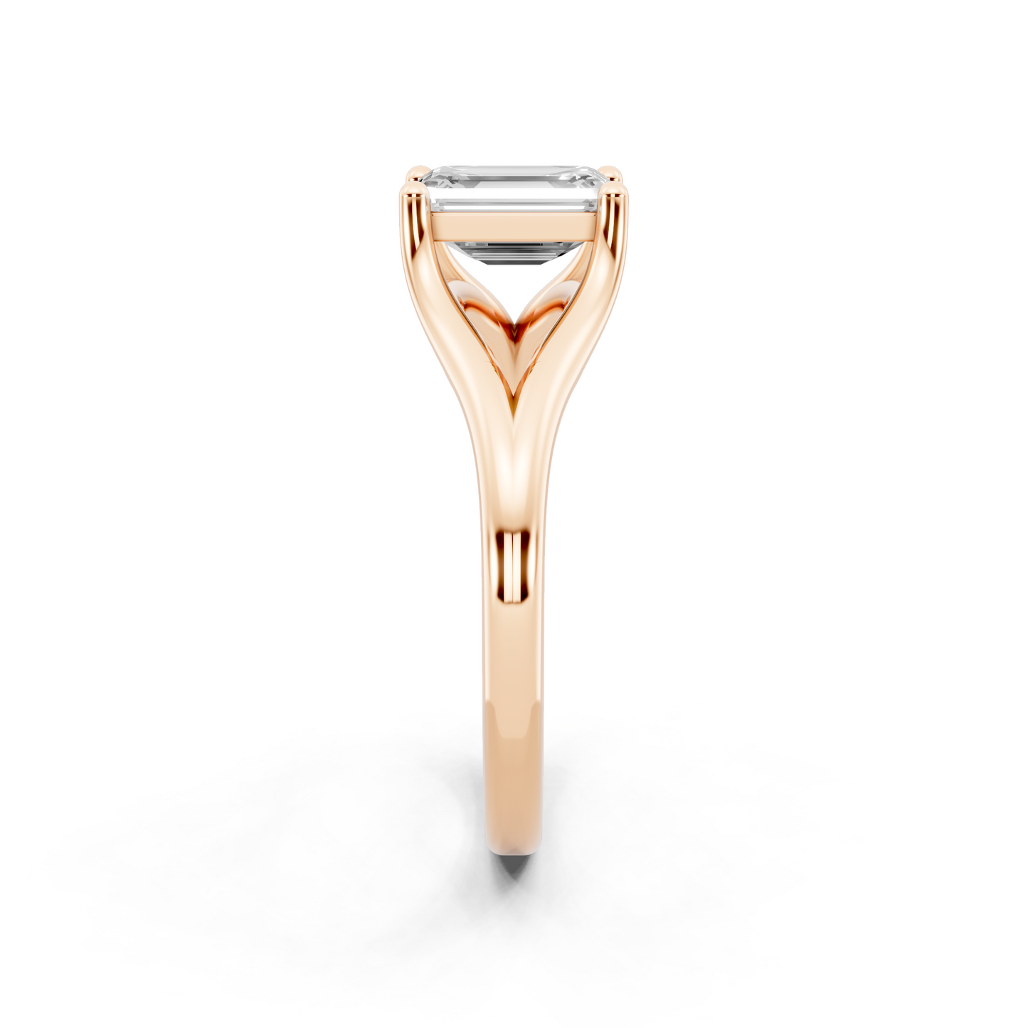 Architectural crossover solitaire-style ring