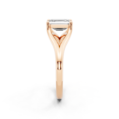 Architectural crossover solitaire-style ring