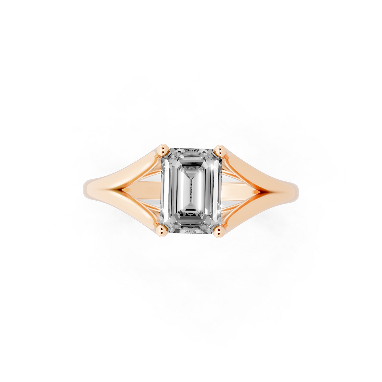 Architectural crossover solitaire-style ring