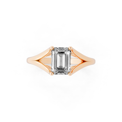 Architectural crossover solitaire-style ring