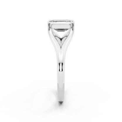 Architectural crossover solitaire-style ring