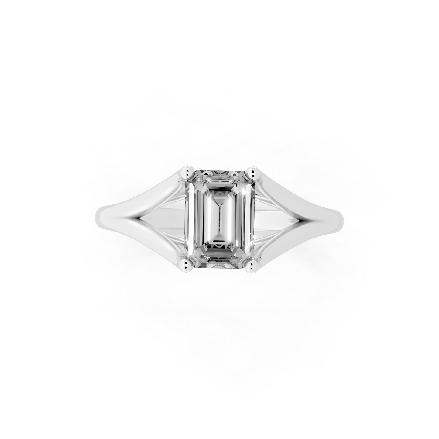 Architectural crossover solitaire-style ring