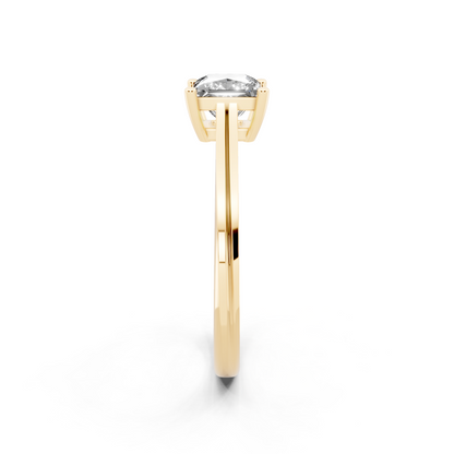 Princess solitaire-inspired cathedral ring