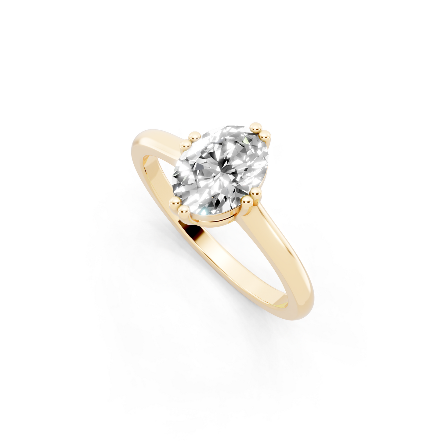 Elegant Pear Center-Stone Ring with Tapered Polished Band