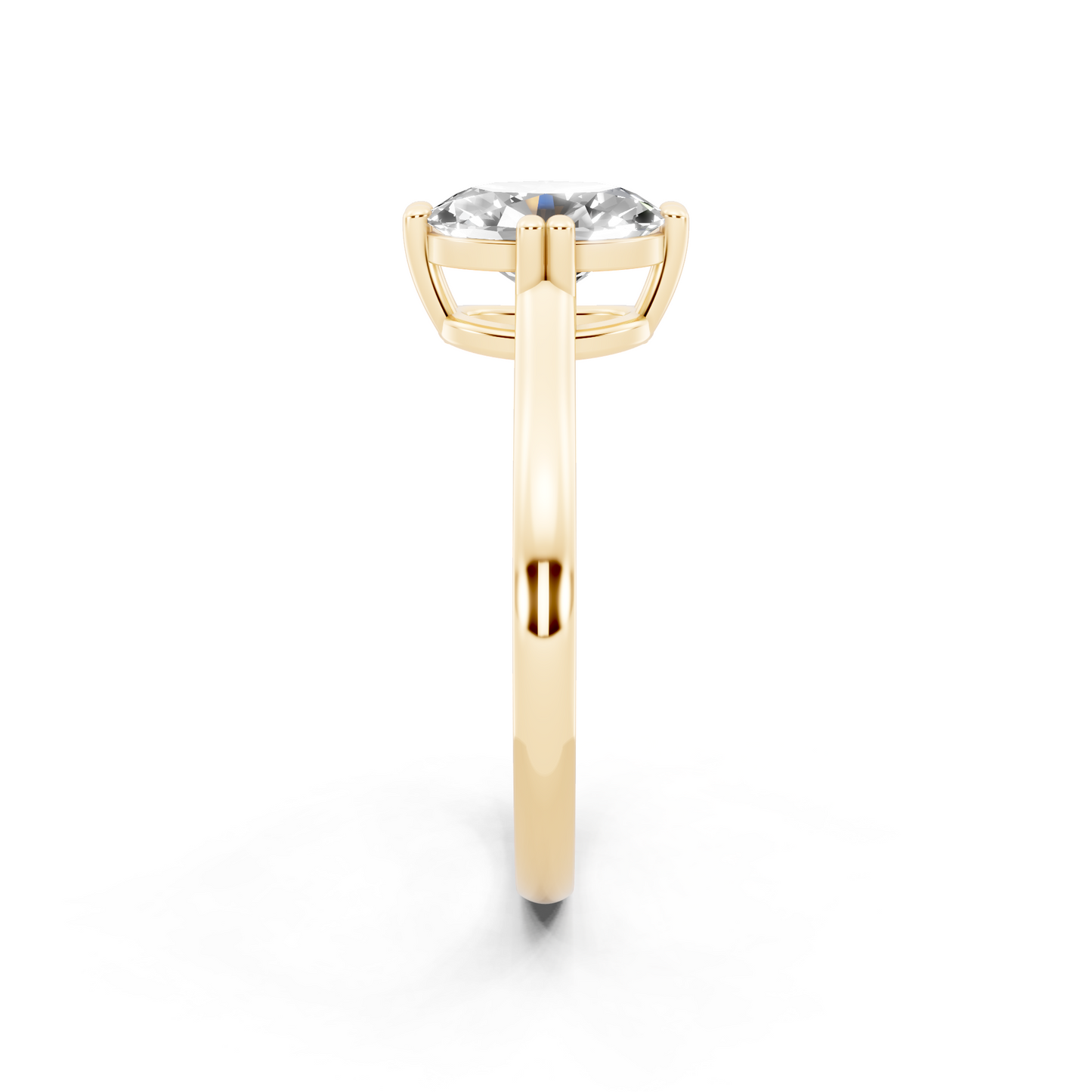 Elegant Pear Center-Stone Ring with Tapered Polished Band
