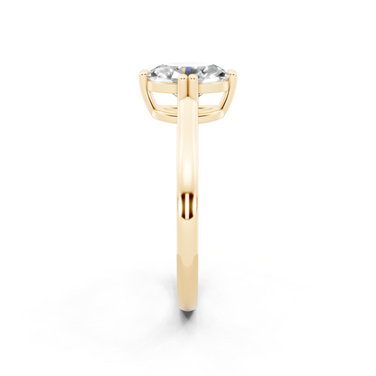 Elegant Pear Center-Stone Ring with Tapered Polished Band