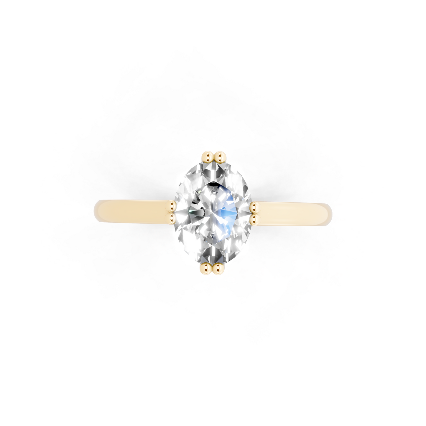 Elegant Pear Center-Stone Ring with Tapered Polished Band