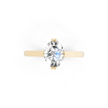 Elegant Pear Center-Stone Ring with Tapered Polished Band