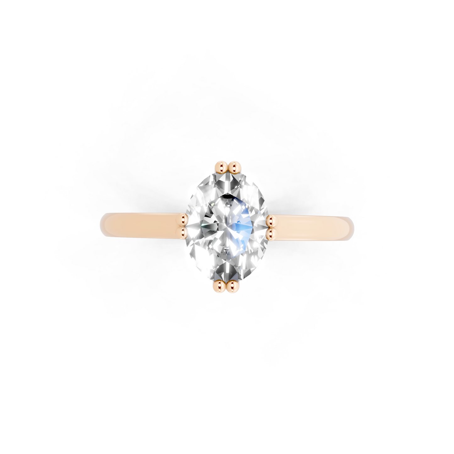 Elegant Pear Center-Stone Ring with Tapered Polished Band