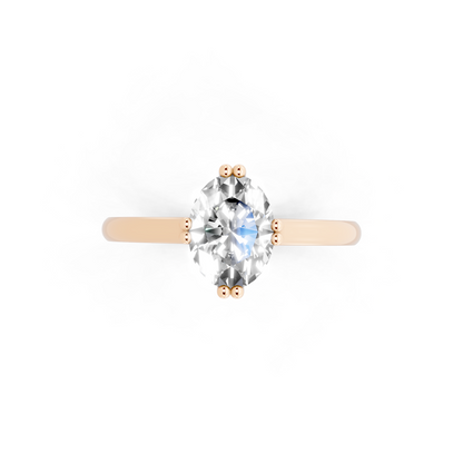 Elegant Pear Center-Stone Ring with Tapered Polished Band