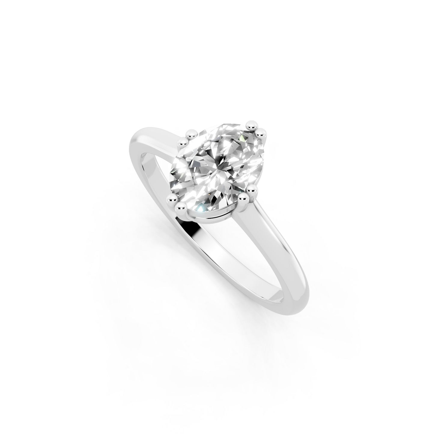 Elegant Pear Center-Stone Ring with Tapered Polished Band