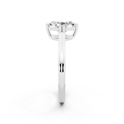 Elegant Pear Center-Stone Ring with Tapered Polished Band