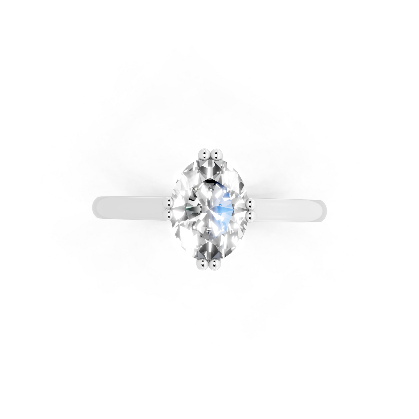 Elegant Pear Center-Stone Ring with Tapered Polished Band