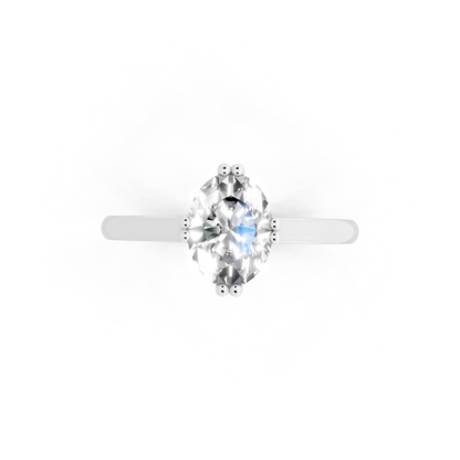 Elegant Pear Center-Stone Ring with Tapered Polished Band