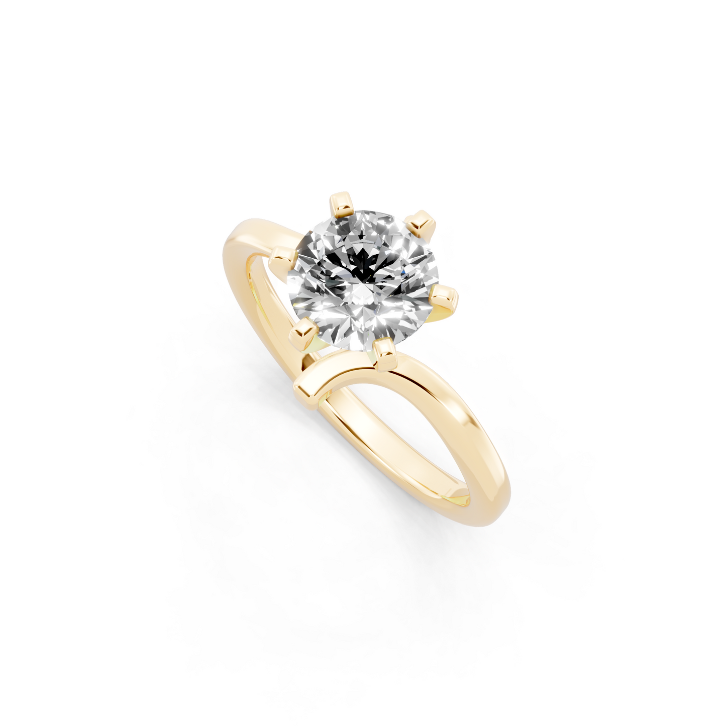 Contemporary crossover solitaire Ring