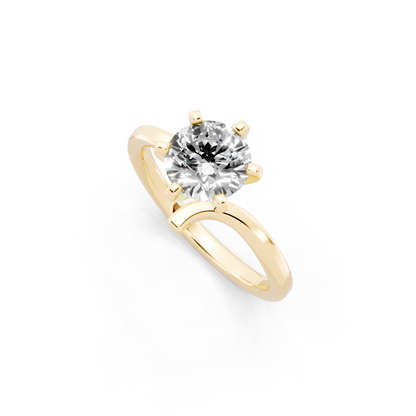Contemporary crossover solitaire Ring