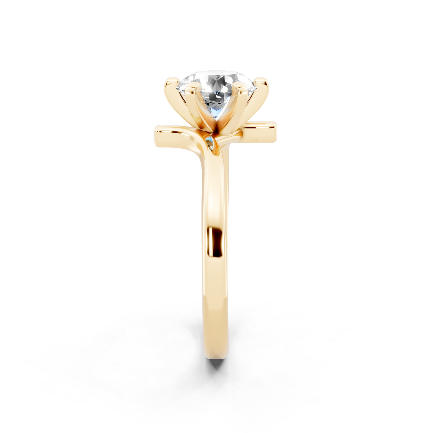 Contemporary crossover solitaire Ring