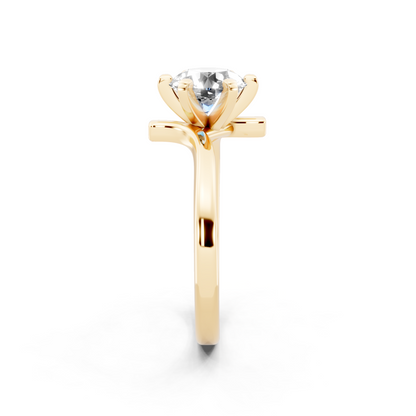 Contemporary crossover solitaire Ring
