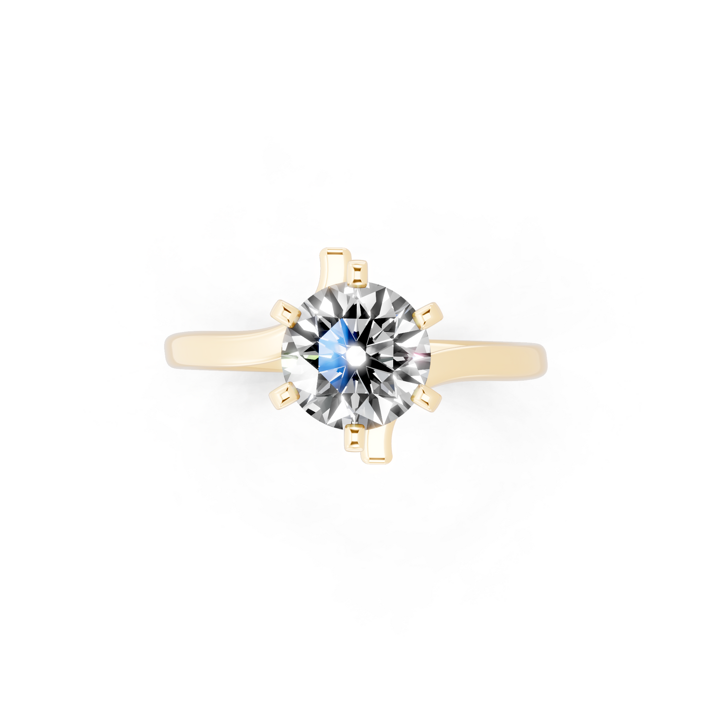 Contemporary crossover solitaire Ring