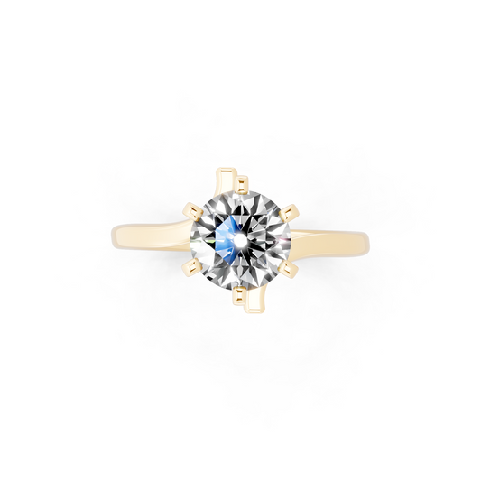 Contemporary crossover solitaire Ring