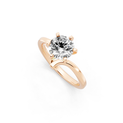 Contemporary crossover solitaire Ring