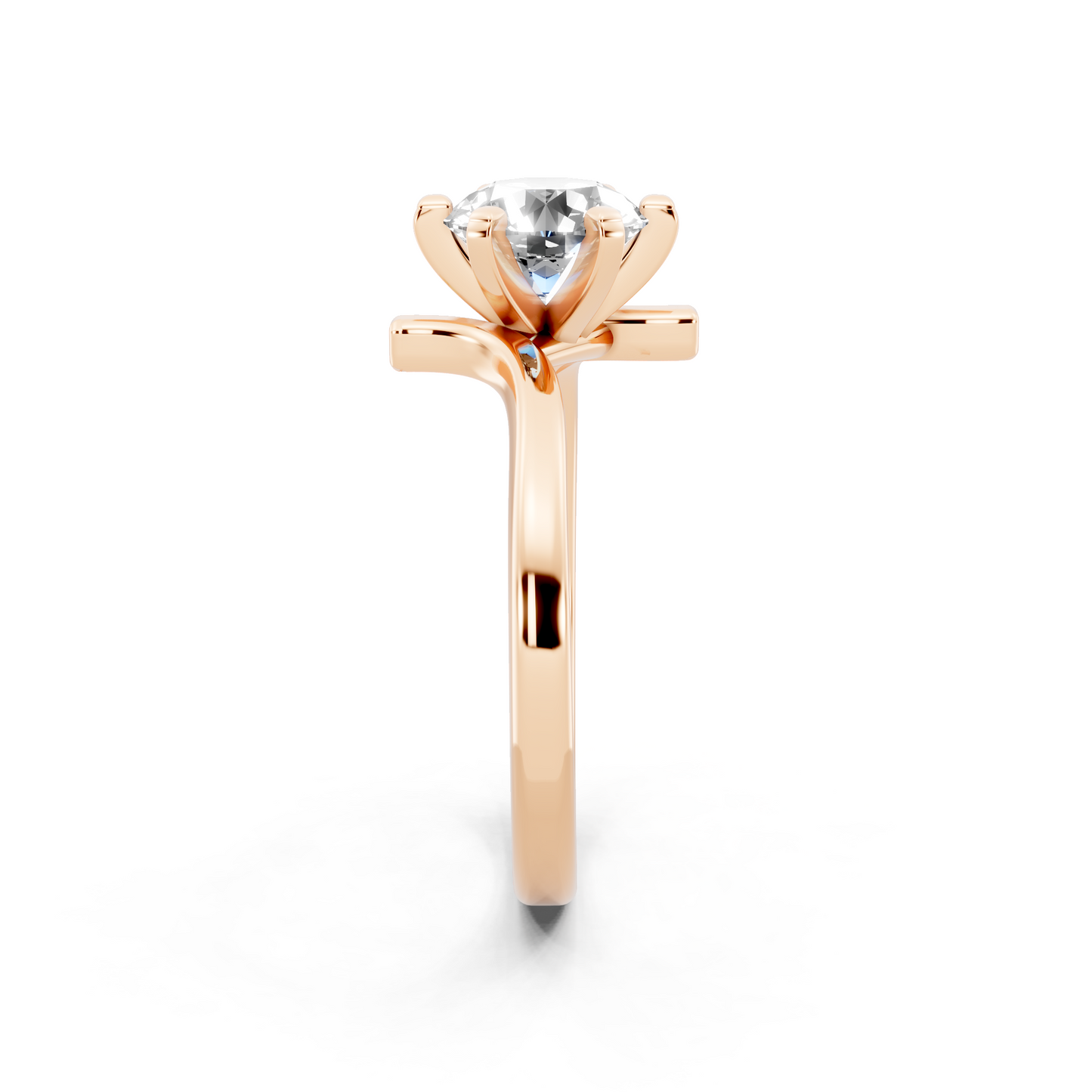 Contemporary crossover solitaire Ring