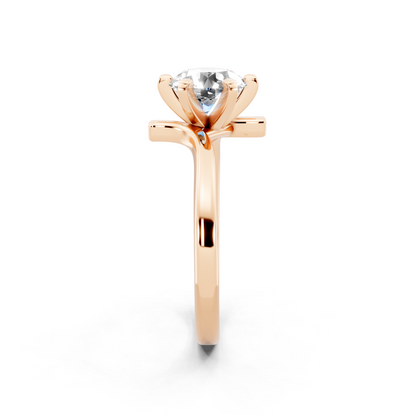 Contemporary crossover solitaire Ring