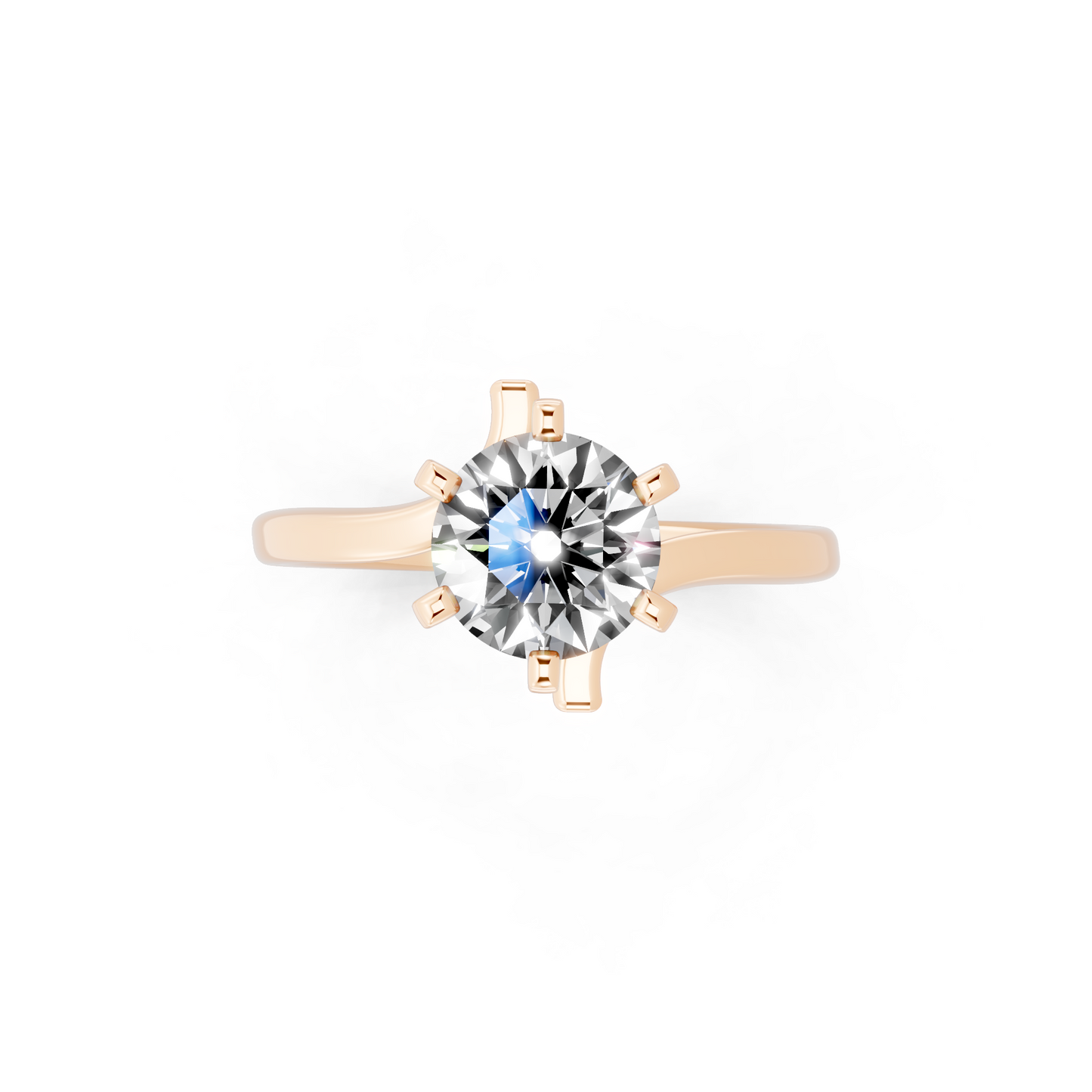 Contemporary crossover solitaire Ring