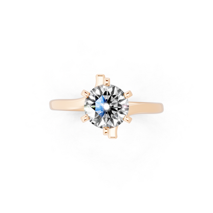 Contemporary crossover solitaire Ring