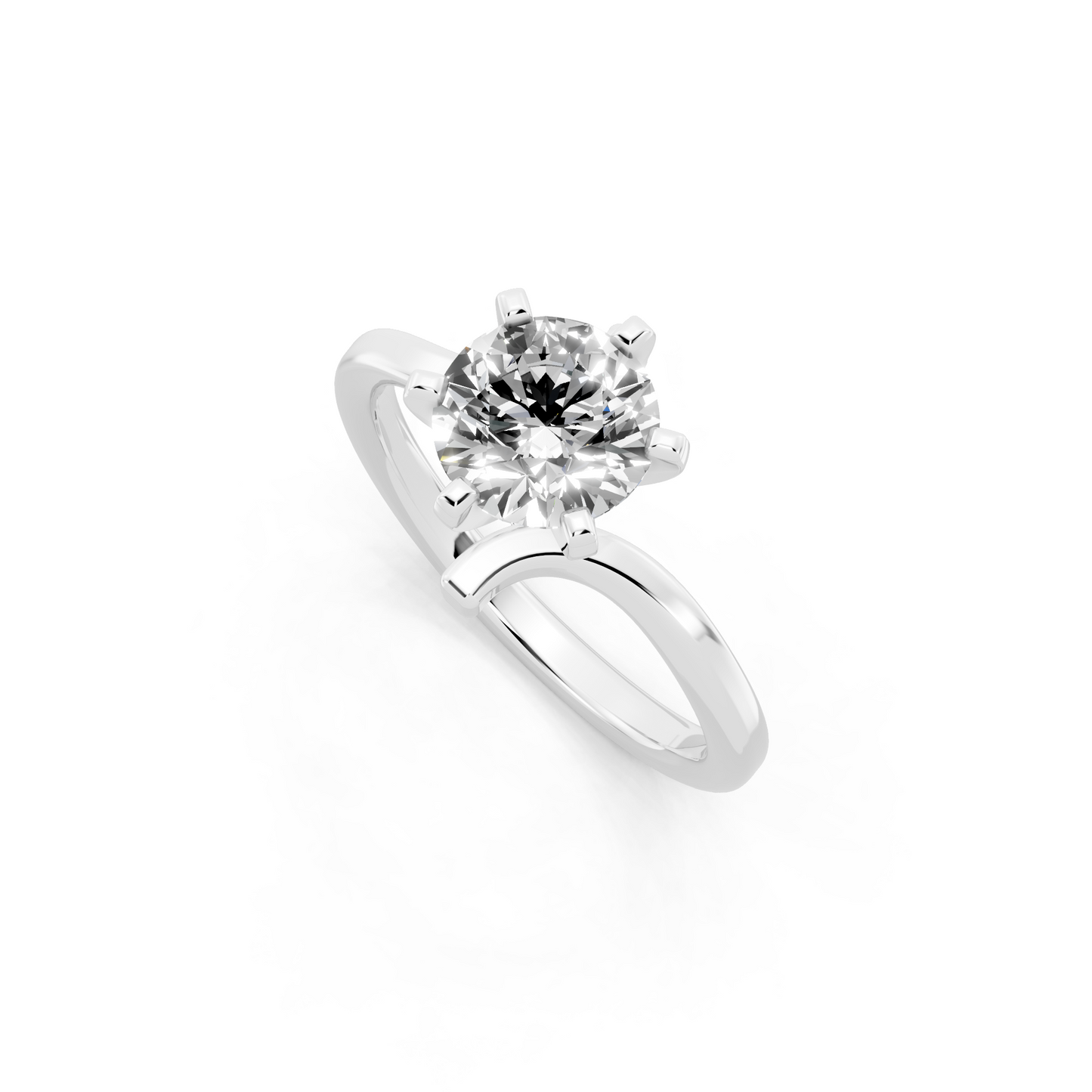 Contemporary crossover solitaire Ring