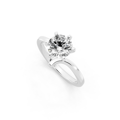 Contemporary crossover solitaire Ring