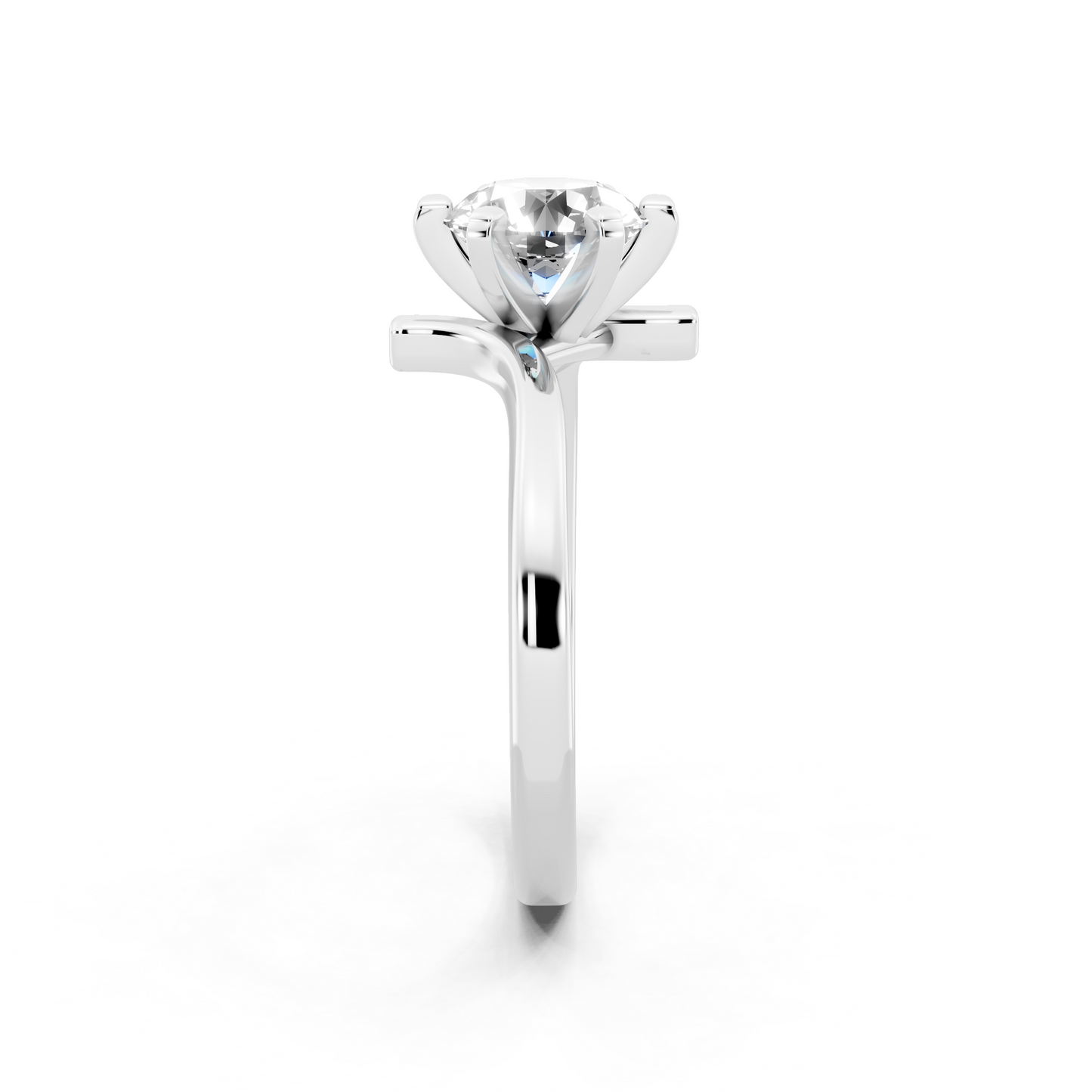 Contemporary crossover solitaire Ring