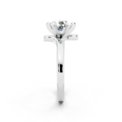 Contemporary crossover solitaire Ring