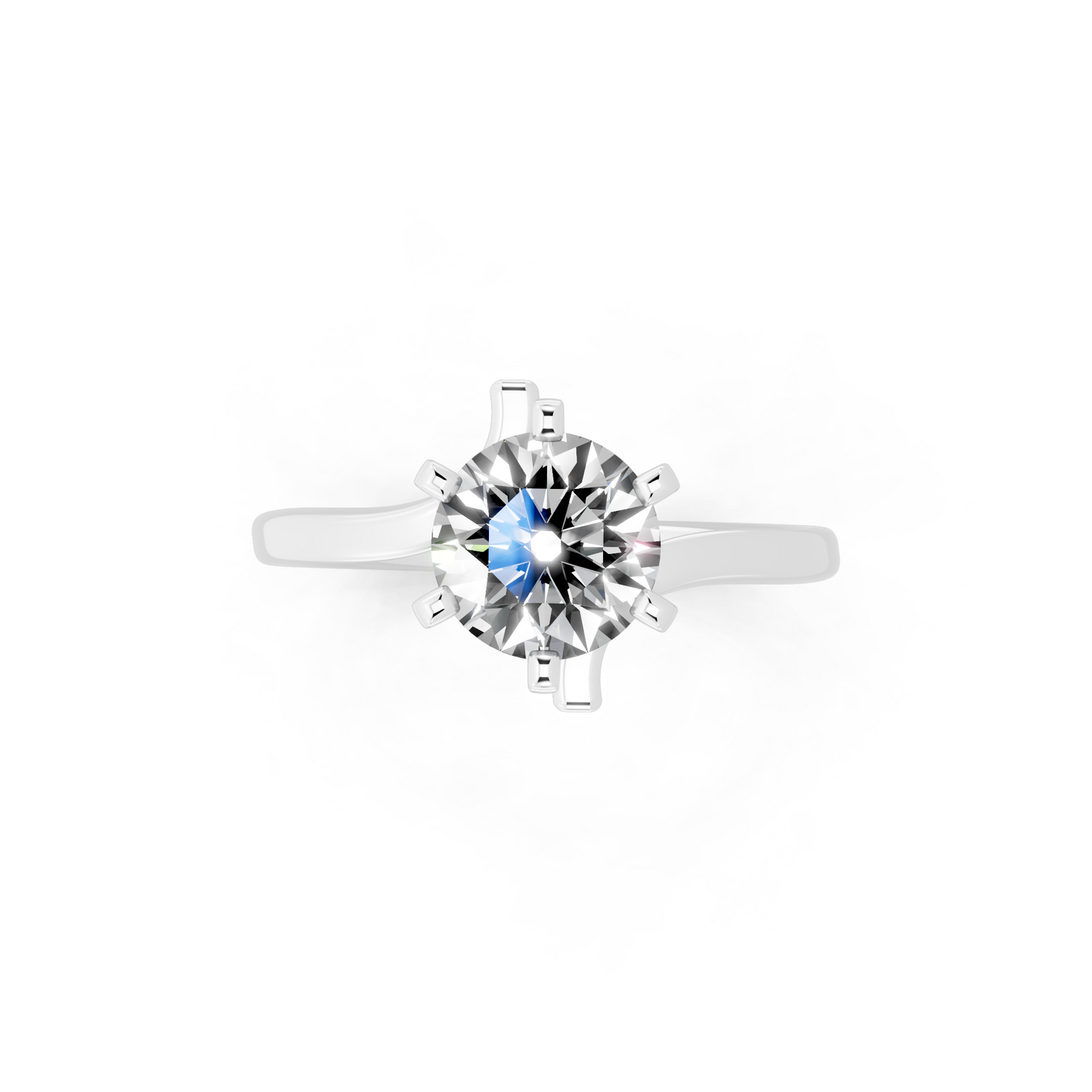 Contemporary crossover solitaire Ring