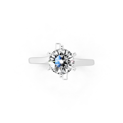 Contemporary crossover solitaire Ring
