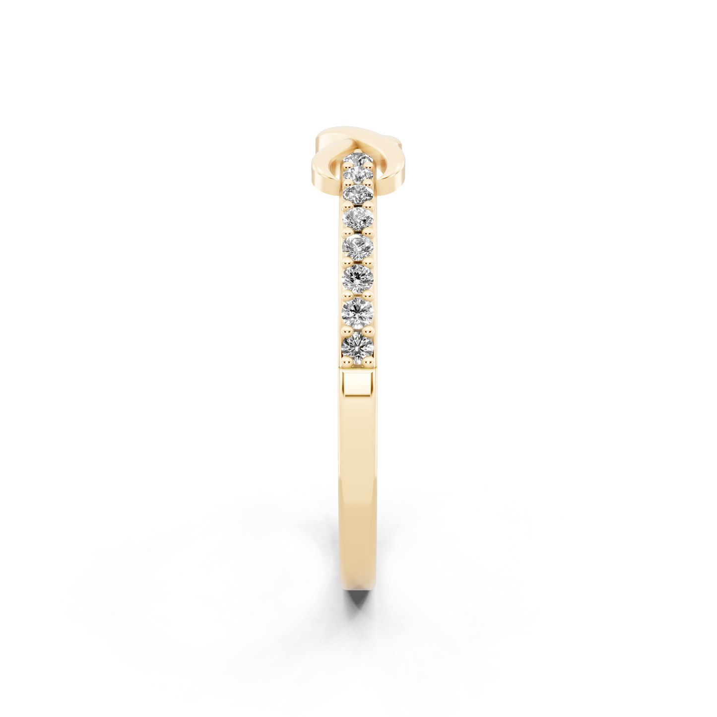 Yellow Gold Tone Infinity Crossover Lab Grown Diamond Fashion Ring