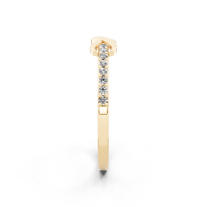 Yellow Gold Tone Infinity Crossover Lab Grown Diamond Fashion Ring