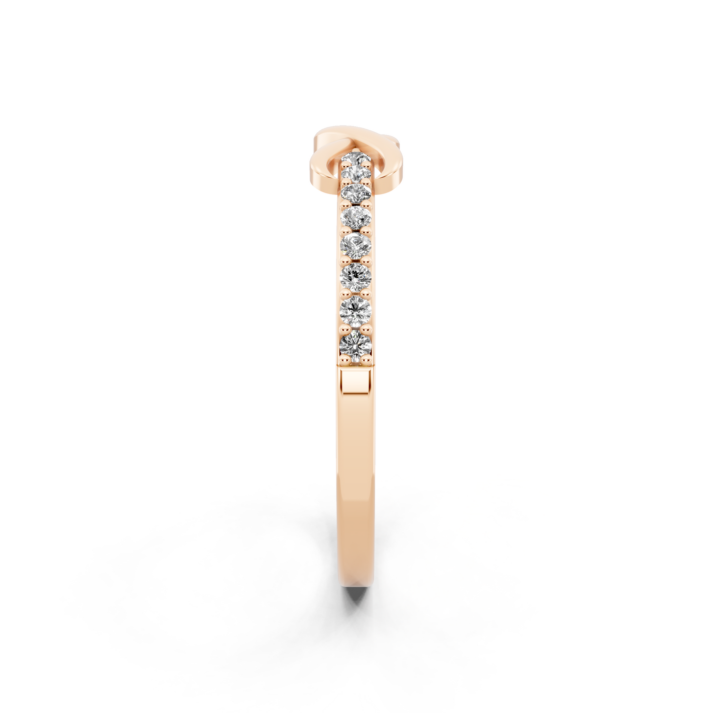 Rose Gold Tone Infinity Crossover Lab Grown Diamond Fashion Ring